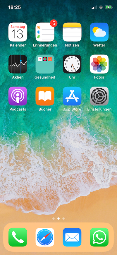 Normaler Homescreen von iOS