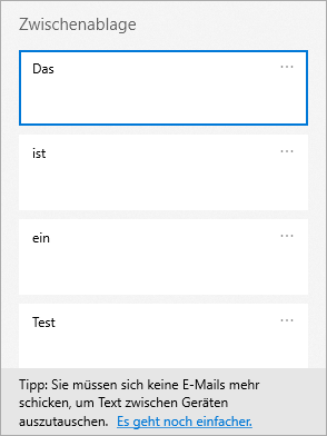 Dialog des Zwischenablageverlaufs