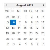 Kalender ohne Kalenderwoche